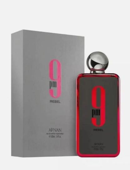 Afnan 9PM Rebel Eau de Parfum Spray 3.4 oz / 100ml Unisex | Long Lasting Luxury Fragrance | New Sealed