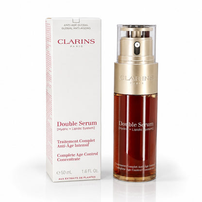 Clarins Double Serum 50ml / 1.7 oz | Age Control Concentrate Anti-Aging Face Serum with Hydric + Lipidic System