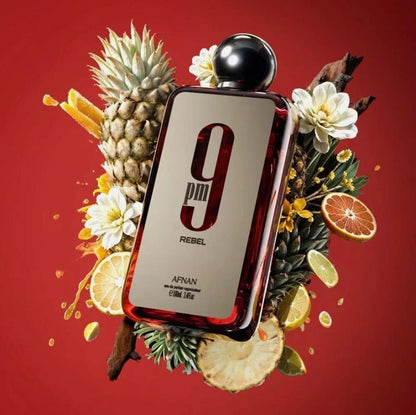 Afnan 9PM Rebel Eau de Parfum Spray 3.4 oz / 100ml Unisex | Long Lasting Luxury Fragrance | New Sealed