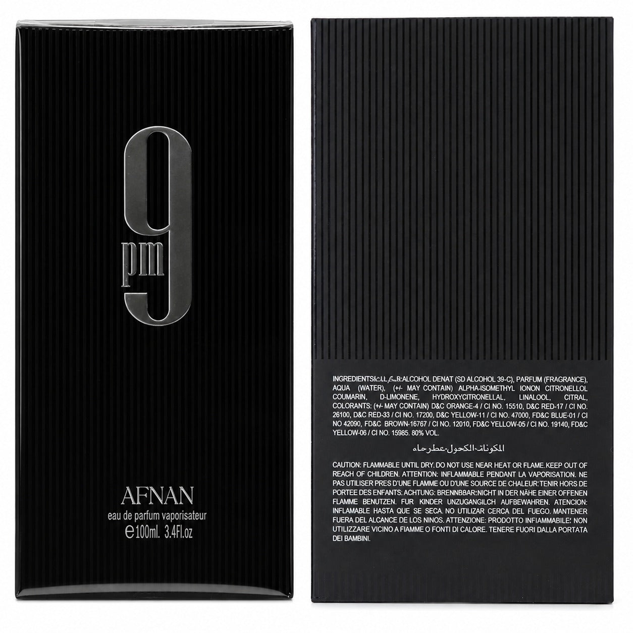 Afnan 9 PM Eau de Parfum Spray 3.4 oz / 100ml for Men – Long Lasting Warm Vanilla Amber Fragrance – New Sealed