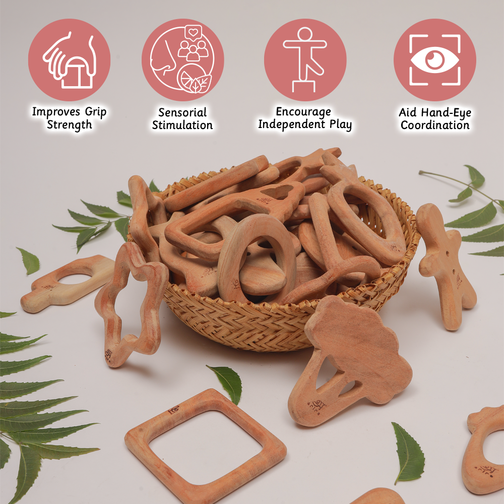 Wooden Teethers - Apple and Gingerbread Man