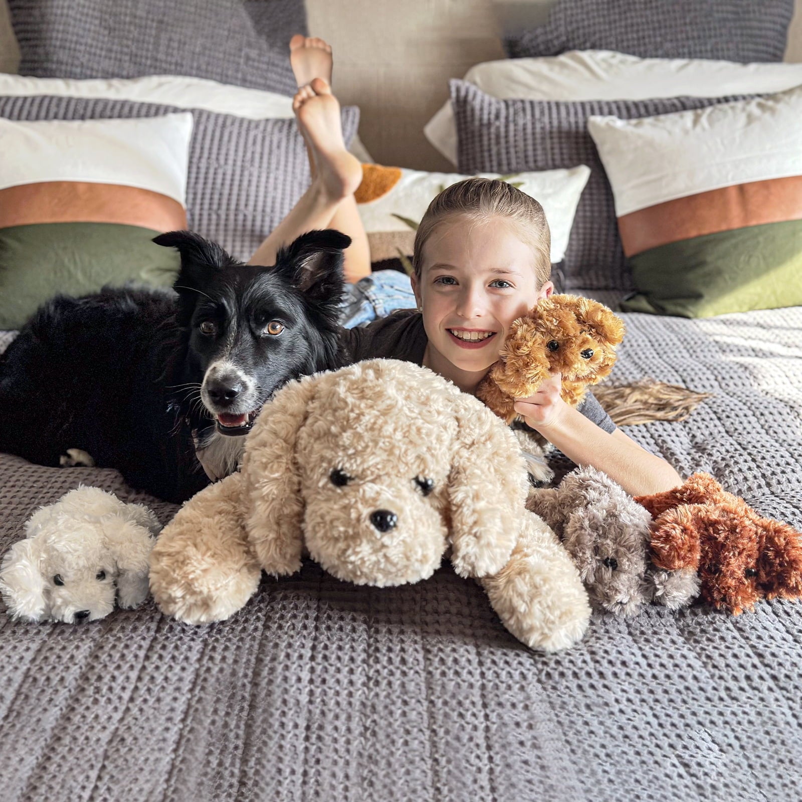 Puppy Stuffed Animal Mommy Dog with 4 Baby Plush Toys